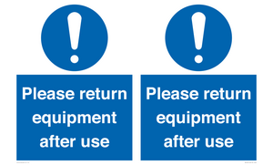 MV12257: Please Return Equipment After Use Sign