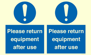 MV12257: Please Return Equipment After Use Sign