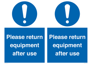 MV12257: Please Return Equipment After Use Sign