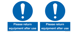MV12257: Please Return Equipment After Use Sign