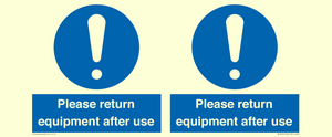 MV12257: Please Return Equipment After Use Sign