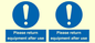 MV12257: Please Return Equipment After Use Sign