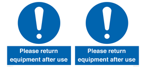 MV12257: Please Return Equipment After Use Sign
