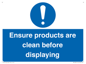 MV12261: Ensure Products Are Clean Before Displaying Sign