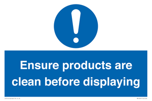 MV12261: Ensure Products Are Clean Before Displaying Sign