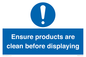 MV12261: Ensure Products Are Clean Before Displaying Sign