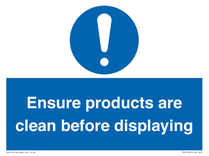 MV12261: Ensure Products Are Clean Before Displaying Sign