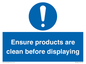 MV12261: Ensure Products Are Clean Before Displaying Sign