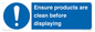 MV12261: Ensure Products Are Clean Before Displaying Sign