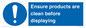 MV12261: Ensure Products Are Clean Before Displaying Sign
