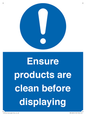 MV12261: Ensure Products Are Clean Before Displaying Sign