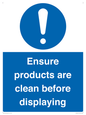 MV12261: Ensure Products Are Clean Before Displaying Sign