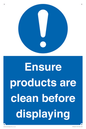 MV12261: Ensure Products Are Clean Before Displaying Sign