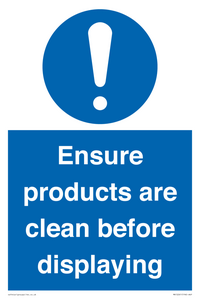 MV12261: Ensure Products Are Clean Before Displaying Sign