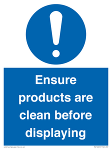 MV12261: Ensure Products Are Clean Before Displaying Sign