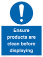 MV12261: Ensure Products Are Clean Before Displaying Sign