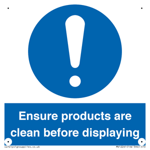 MV12261: Ensure Products Are Clean Before Displaying Sign