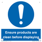 MV12261: Ensure Products Are Clean Before Displaying Sign