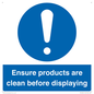 MV12261: Ensure Products Are Clean Before Displaying Sign
