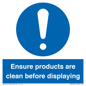 MV12261: Ensure Products Are Clean Before Displaying Sign