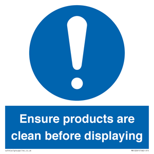 MV12261: Ensure Products Are Clean Before Displaying Sign