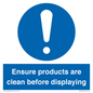 MV12261: Ensure Products Are Clean Before Displaying Sign