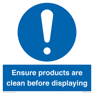 MV12261: Ensure Products Are Clean Before Displaying Sign