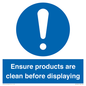 MV12261: Ensure Products Are Clean Before Displaying Sign
