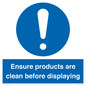 MV12261: Ensure Products Are Clean Before Displaying Sign