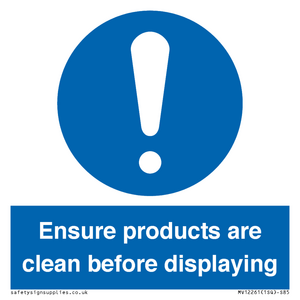 MV12261: Ensure Products Are Clean Before Displaying Sign
