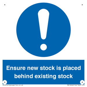 MV12262: Ensure New Stock Is Placed Behind Existing Stock Sign