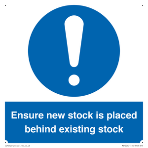 MV12262: Ensure New Stock Is Placed Behind Existing Stock Sign