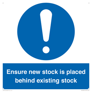MV12262: Ensure New Stock Is Placed Behind Existing Stock Sign