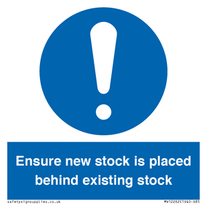 MV12262: Ensure New Stock Is Placed Behind Existing Stock Sign