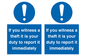MV12264: If You Witness A Theft It Is Your Duty To Report it Immediately Sign