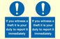MV12264: If You Witness A Theft It Is Your Duty To Report it Immediately Sign