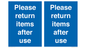 MV12268: Please Return Items After Use Sign