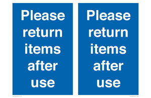MV12268: Please Return Items After Use Sign
