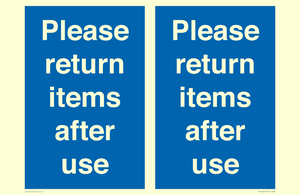 MV12268: Please Return Items After Use Sign