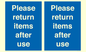 MV12268: Please Return Items After Use Sign