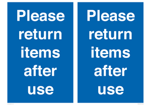MV12268: Please Return Items After Use Sign