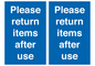 MV12268: Please Return Items After Use Sign