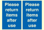 MV12268: Please Return Items After Use Sign