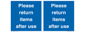 MV12268: Please Return Items After Use Sign