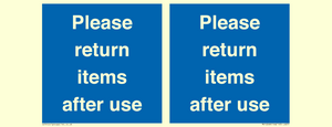 MV12268: Please Return Items After Use Sign