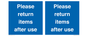 MV12268: Please Return Items After Use Sign