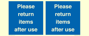 MV12268: Please Return Items After Use Sign