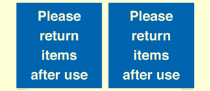 MV12268: Please Return Items After Use Sign