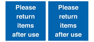 MV12268: Please Return Items After Use Sign