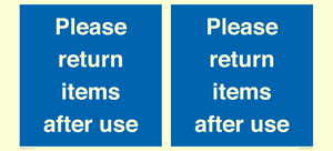 MV12268: Please Return Items After Use Sign